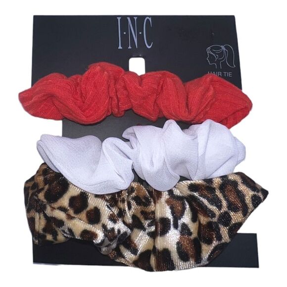 INC International Concepts 3 Piece Mixed Color Hair Scrunchie Set Animal NWT - Picture 1 of 2